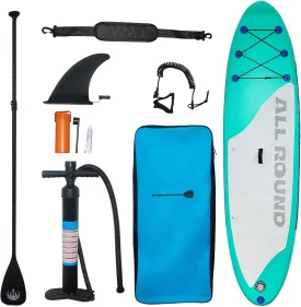 10'6" x 33" x 6" Inflatable Stand Up Paddle Board, Inflatable Paddle Board with Premium Accessories, Non-Slip Comfortable Deck for Youth & Adults of All Skill Levels
