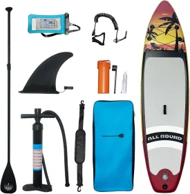 10'6" x 33" x 6" Inflatable Stand Up Paddle Board, Inflatable Paddle Board with Premium Accessories, Non-Slip Comfortable Deck for Youth & Adults of All Skill Levels