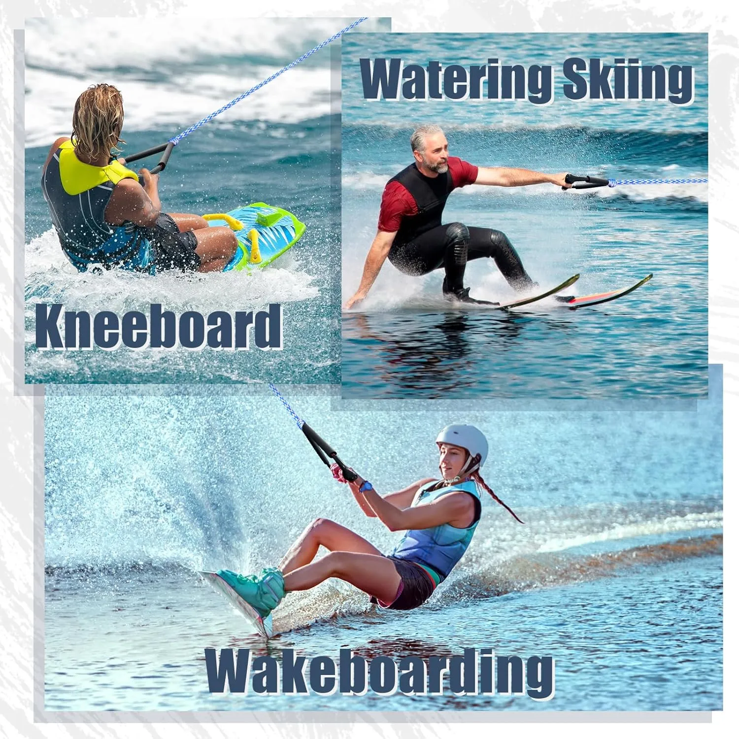 75ft Wakeboard Rope with Handle for Wakeboarding Waterskiing and Wakesurfing