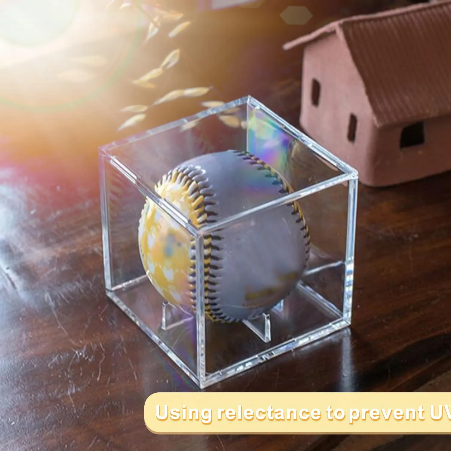 Acrylic Baseball Case for Display, UV Protected Baseball Display Cube, Autographed Baseball Clear Display Case, Baseball Display Case for Memorabilia Baseball (1 PC)