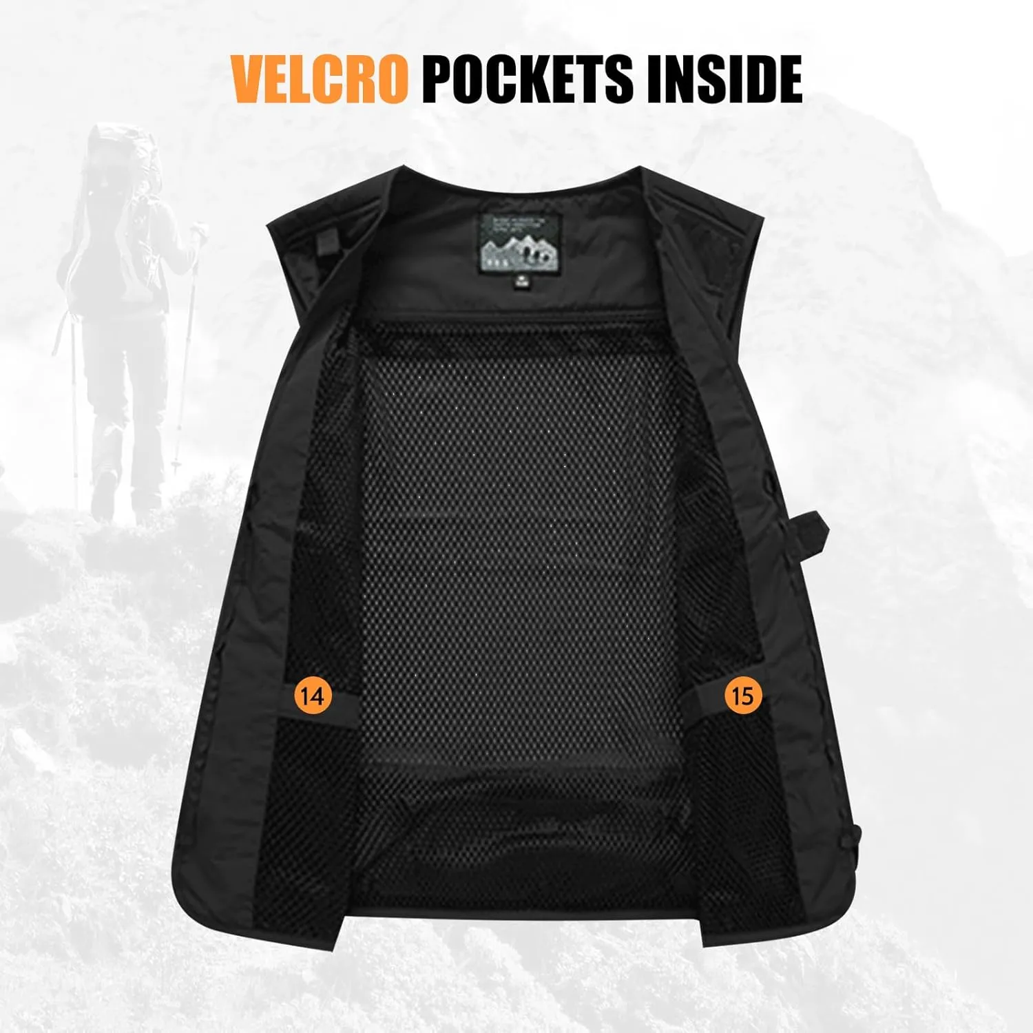AOTORR Mens Outdoor Work Safari Cargo Photo Travel Fishing Vests for Men with Multi-pockets
