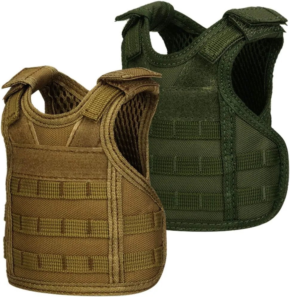 AOUTACC Mini Tactical Beer Vests, Molle Beer Cooler Jacket Adjustable Drink Bottle Vests Holder Beverage Cooler Holder