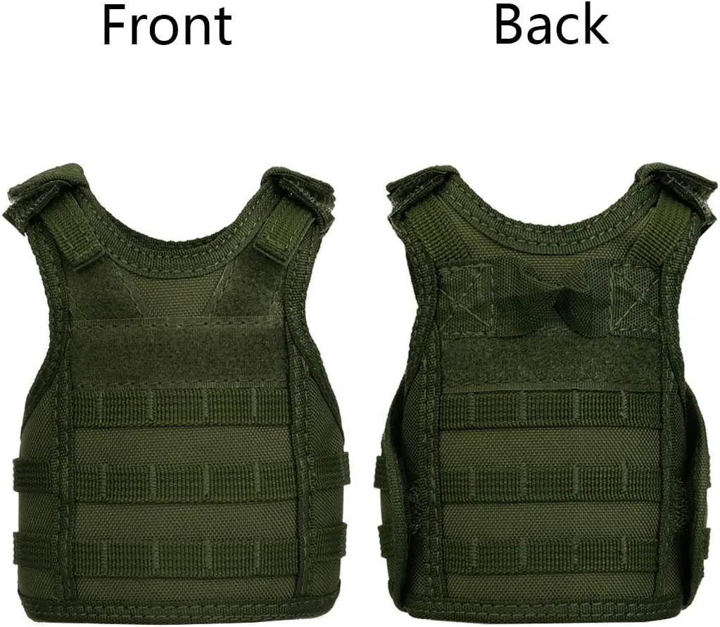 AOUTACC Mini Tactical Beer Vests, Molle Beer Cooler Jacket Adjustable Drink Bottle Vests Holder Beverage Cooler Holder