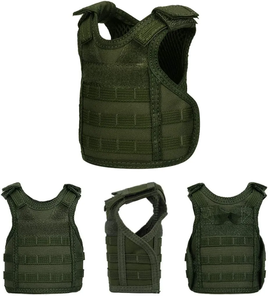 AOUTACC Mini Tactical Beer Vests, Molle Beer Cooler Jacket Adjustable Drink Bottle Vests Holder Beverage Cooler Holder