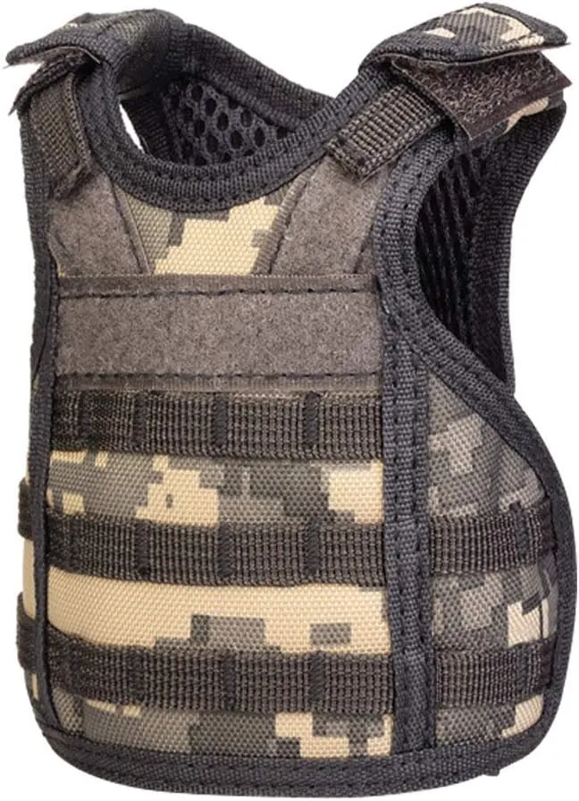 AOUTACC Mini Tactical Beer Vests, Molle Beer Cooler Jacket Adjustable Drink Bottle Vests Holder Beverage Cooler Holder