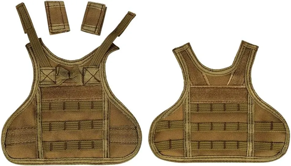 AOUTACC Mini Tactical Beer Vests, Molle Beer Cooler Jacket Adjustable Drink Bottle Vests Holder Beverage Cooler Holder