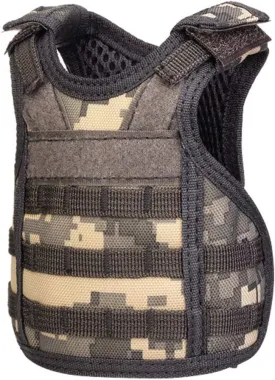 AOUTACC Mini Tactical Beer Vests, Molle Beer Cooler Jacket Adjustable Drink Bottle Vests Holder Beverage Cooler Holder