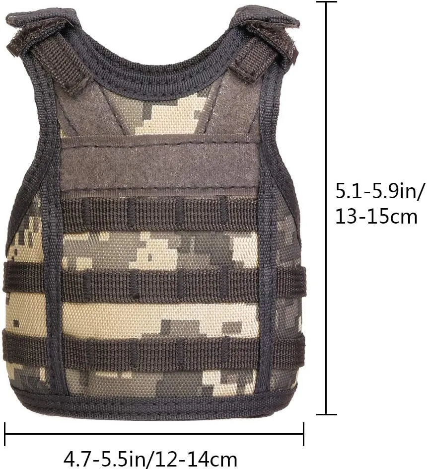 AOUTACC Mini Tactical Beer Vests, Molle Beer Cooler Jacket Adjustable Drink Bottle Vests Holder Beverage Cooler Holder