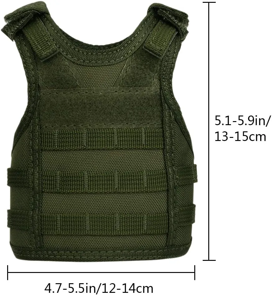 AOUTACC Mini Tactical Beer Vests, Molle Beer Cooler Jacket Adjustable Drink Bottle Vests Holder Beverage Cooler Holder