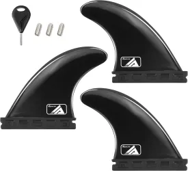 AQUBONA Single tab &Double Tabs Fins Surf/SUP Fin for Longboard, Surfboard & Paddleboard, Thruster Reinforced Single tab & Dual tab Surf Fins