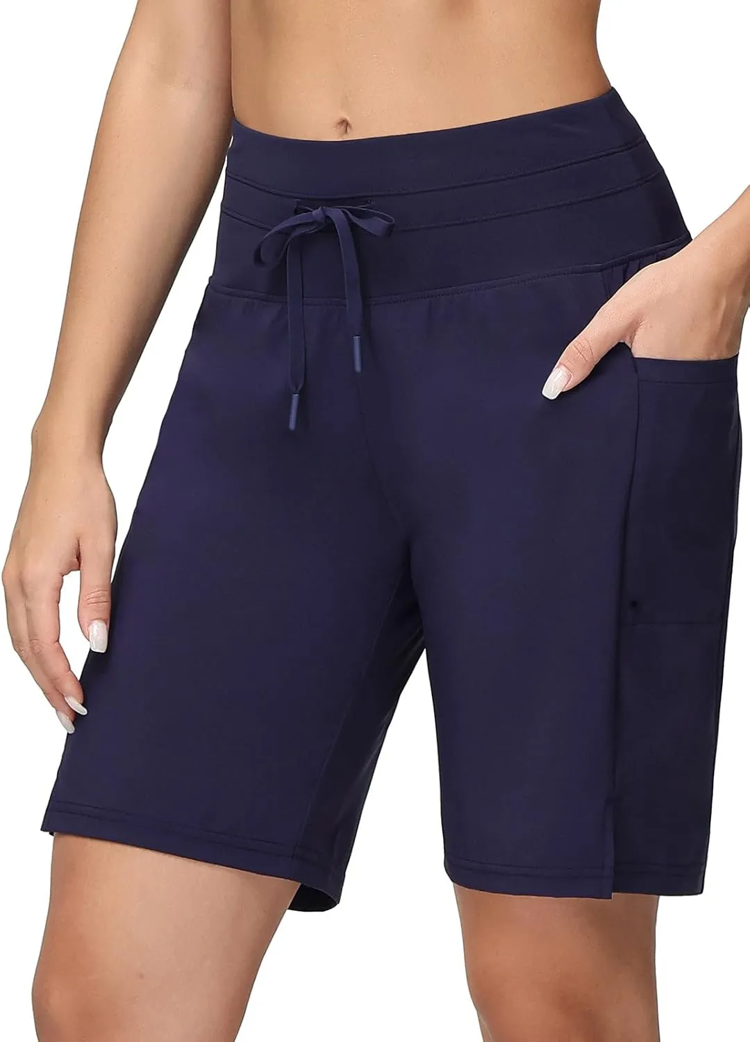 baleaf Women's 9" High Waisted Swim Board Shorts Quick Dry Swimsuits Bottoms with Drawstring