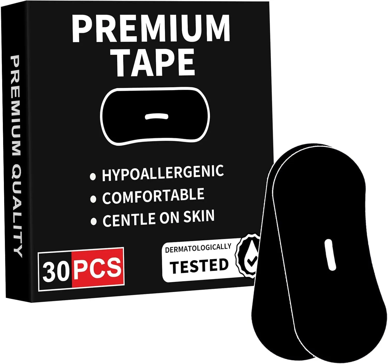Black Premium Tape 30 Pack,Gentle On Skin A1