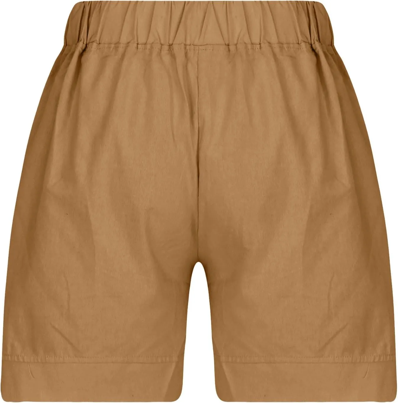 Cotton Shorts for Women Casual 7 Inch Inseam Shorts Summer Elastic Waist Short Vacation Beach Outfits with Pockets