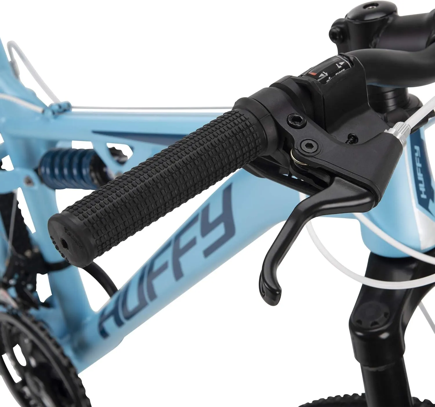 Huffy Marker 24"/26 Full Suspension Mountain Bike, 21-Speeds, Responsive Twist Shifting, Shimano Derailleur, Comfort Saddle, Adjustable Seat, Knobby Tires, Multiple Colors, Men/Women