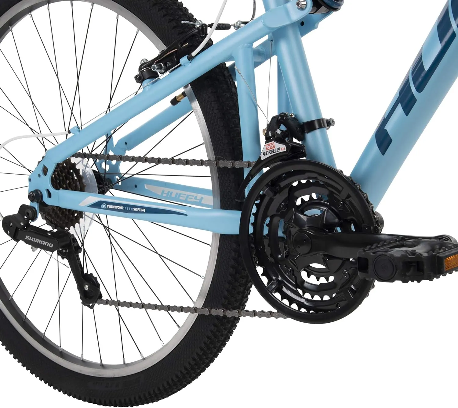 Huffy Marker 24"/26 Full Suspension Mountain Bike, 21-Speeds, Responsive Twist Shifting, Shimano Derailleur, Comfort Saddle, Adjustable Seat, Knobby Tires, Multiple Colors, Men/Women