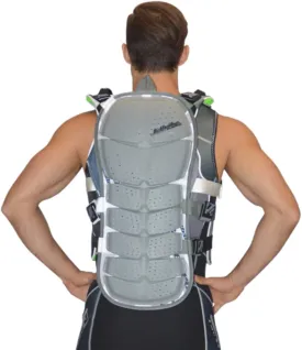 Jet Ski Racing Back Protection | Spinal Impact Absorbing Water Sports | Jettribe PWC Accessories | Grey/White Deflector | Compatible PFD Life Vests | Youth - Adult Sizes (Youth)