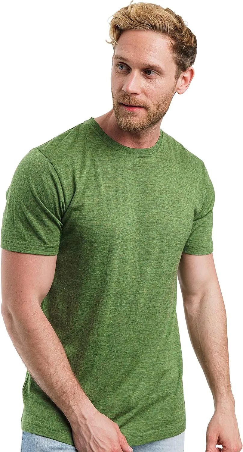 Merino.tech Merino Wool T-Shirt Mens - 100% Organic Merino Wool Undershirt Lightweight Base Layer