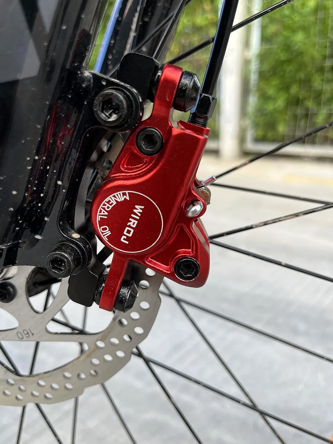 Mountain Bike Hydraulic Disc Brake Set, Front & Rear Disc Brake Kit Fit Bicycle MTB XC Trail, e-Bike, Fat Bike, Upgrade kit for Mechanical Disc Brake (Red - Bike Hydraulic Disc Brake Set)