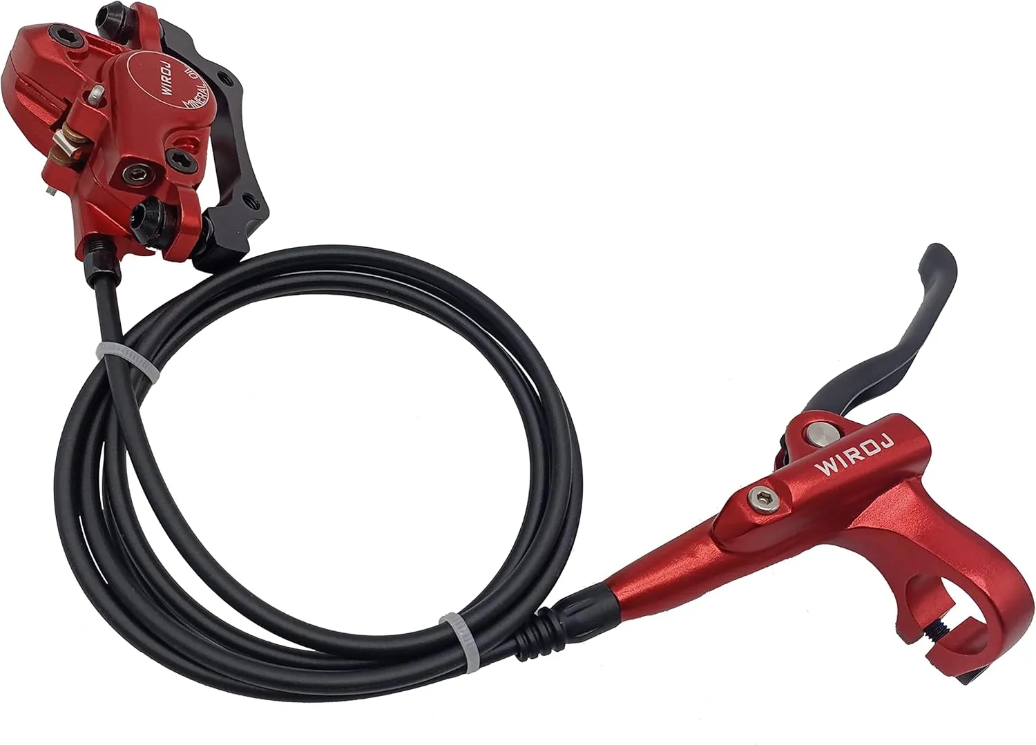 Mountain Bike Hydraulic Disc Brake Set, Front & Rear Disc Brake Kit Fit Bicycle MTB XC Trail, e-Bike, Fat Bike, Upgrade kit for Mechanical Disc Brake (Red - Bike Hydraulic Disc Brake Set)