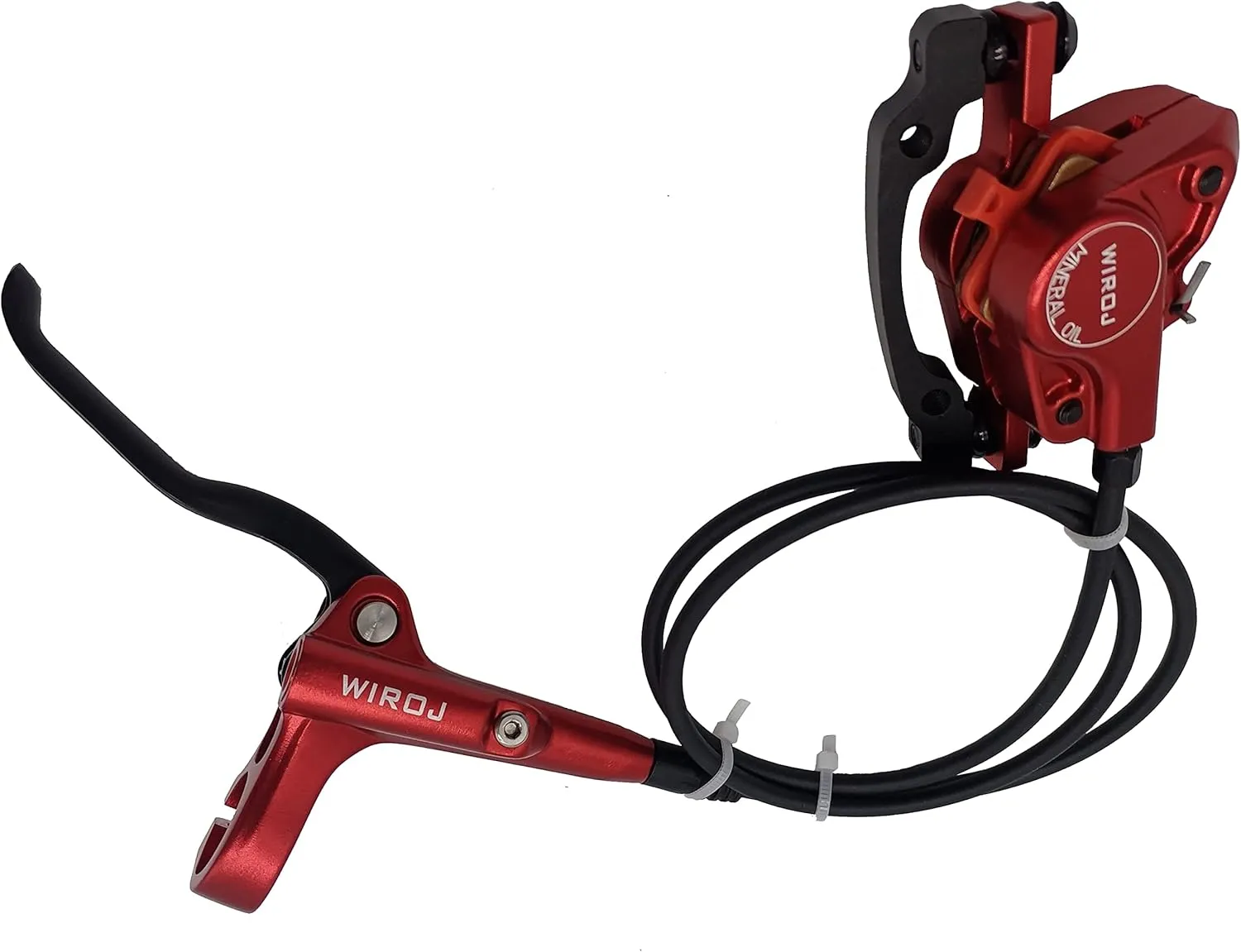 Mountain Bike Hydraulic Disc Brake Set, Front & Rear Disc Brake Kit Fit Bicycle MTB XC Trail, e-Bike, Fat Bike, Upgrade kit for Mechanical Disc Brake (Red - Bike Hydraulic Disc Brake Set)