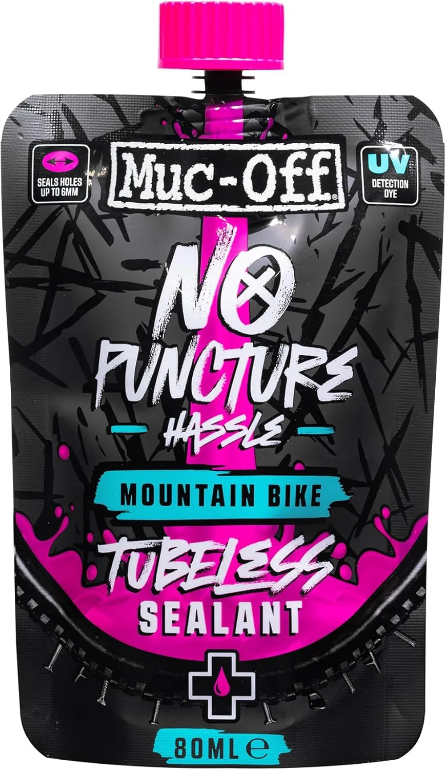 Muc-Off MTB Tubeless Sealant, 80ml - Tubeless Tire Sealant for Bicycle Puncture Repair - Durable Bike Tire Sealant for Mountain Bikes