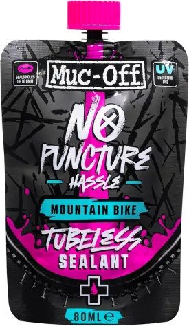 Muc-Off MTB Tubeless Sealant, 80ml - Tubeless Tire Sealant for Bicycle Puncture Repair - Durable Bike Tire Sealant for Mountain Bikes