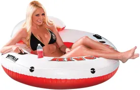 Pittman Outdoors Water Float Tube - Inflatable River Drifter with Cup Holders, Holds 300 Pounds, 1 Person