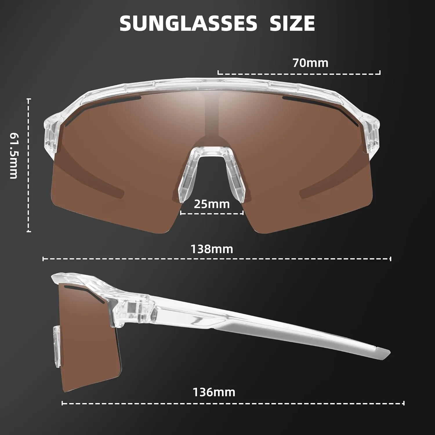 Polarized Sports Sunglasses for Men Women Unbreakable UV400 Protection Goggles Baseball Running Cycling Glasses