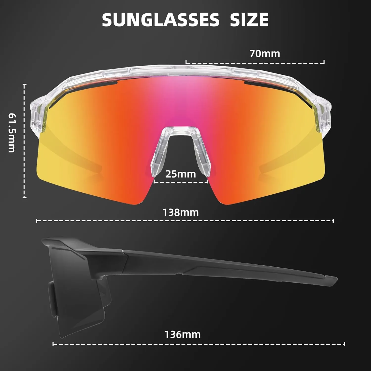 Polarized Sports Sunglasses for Men Women Unbreakable UV400 Protection Goggles Baseball Running Cycling Glasses