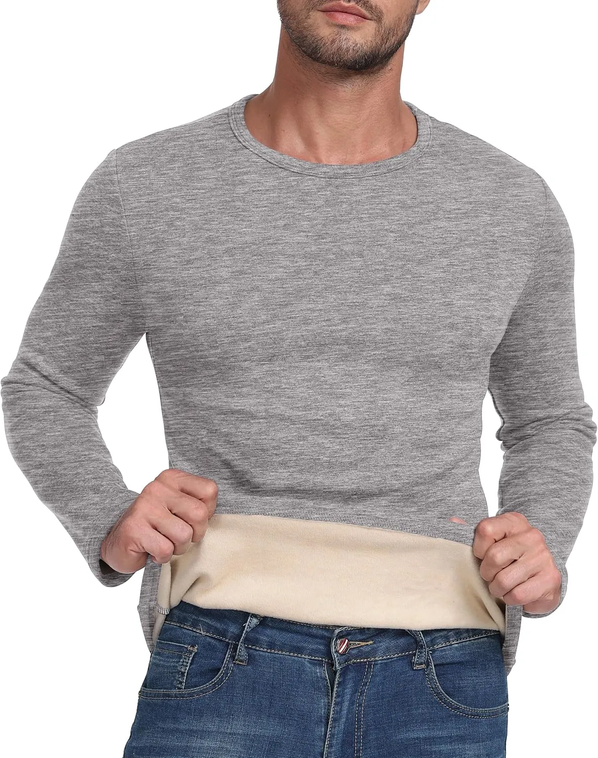 Sailwind Mens Wool Base Layer Long Sleeve Undershirts Crewneck Thermal Shirt