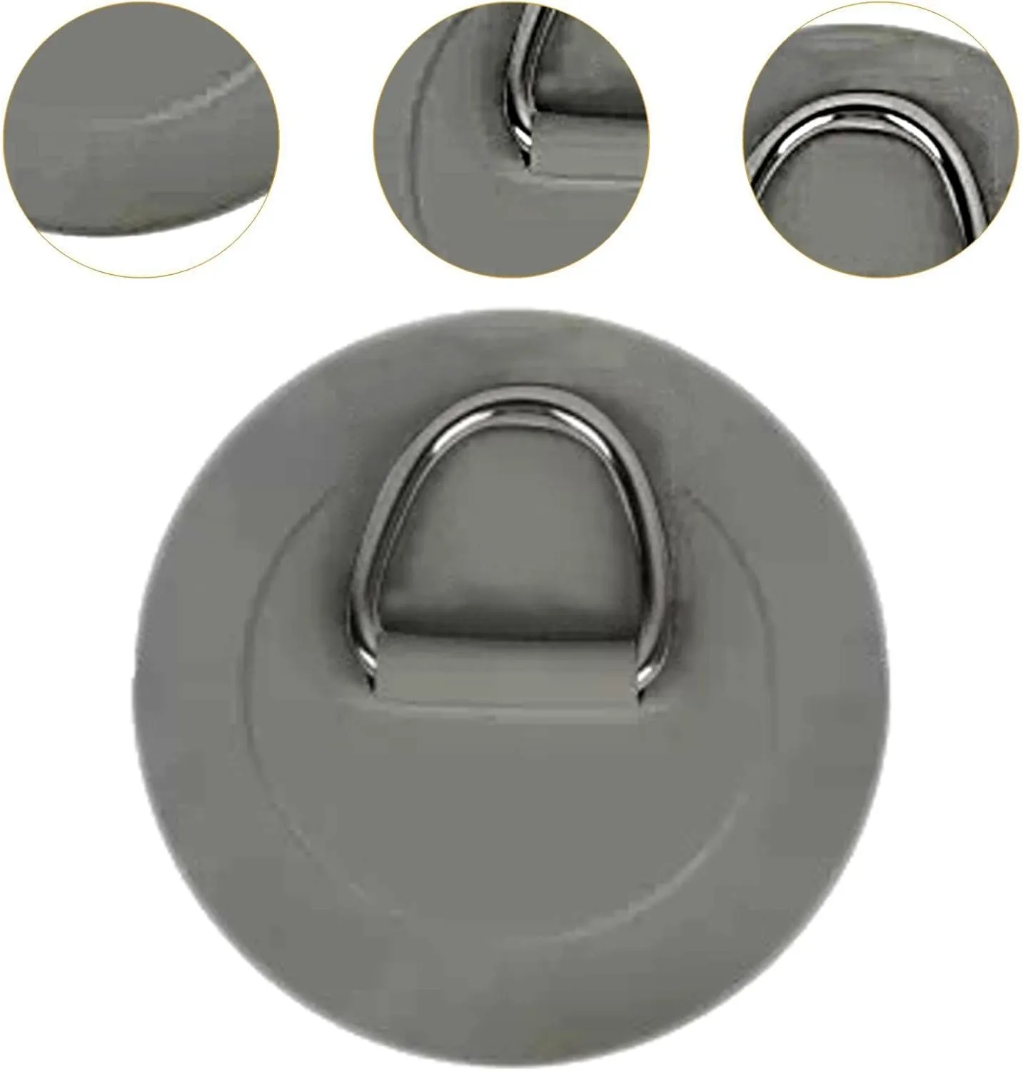 Stainless Steel D Ring Patch Replacement Dinghy Kayak D Ring Pad PVC for Raft Cargo Stand up Paddleboard Inflatable Boat
