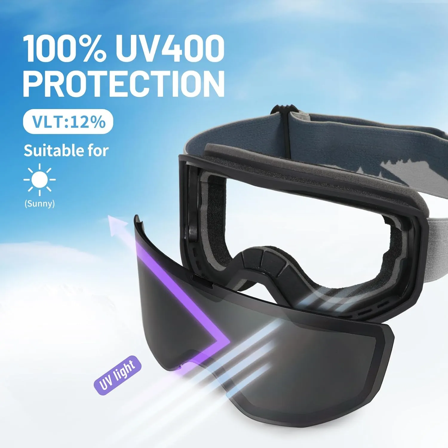 Supertrip Ski Goggles for Women Men, Anti-Fog UV Protection Snow Goggles Snowboard Goggles for Adult Youth