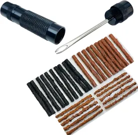Tubeless Bike Tire Repair KitsRoad Bicycle and Mountain Bike Tires Fix a Puncture or Flat, Includes Storage Canister Plugger Tool with Plugs, 30Pcs(2.0mm/3.5mm) Bacon Strips