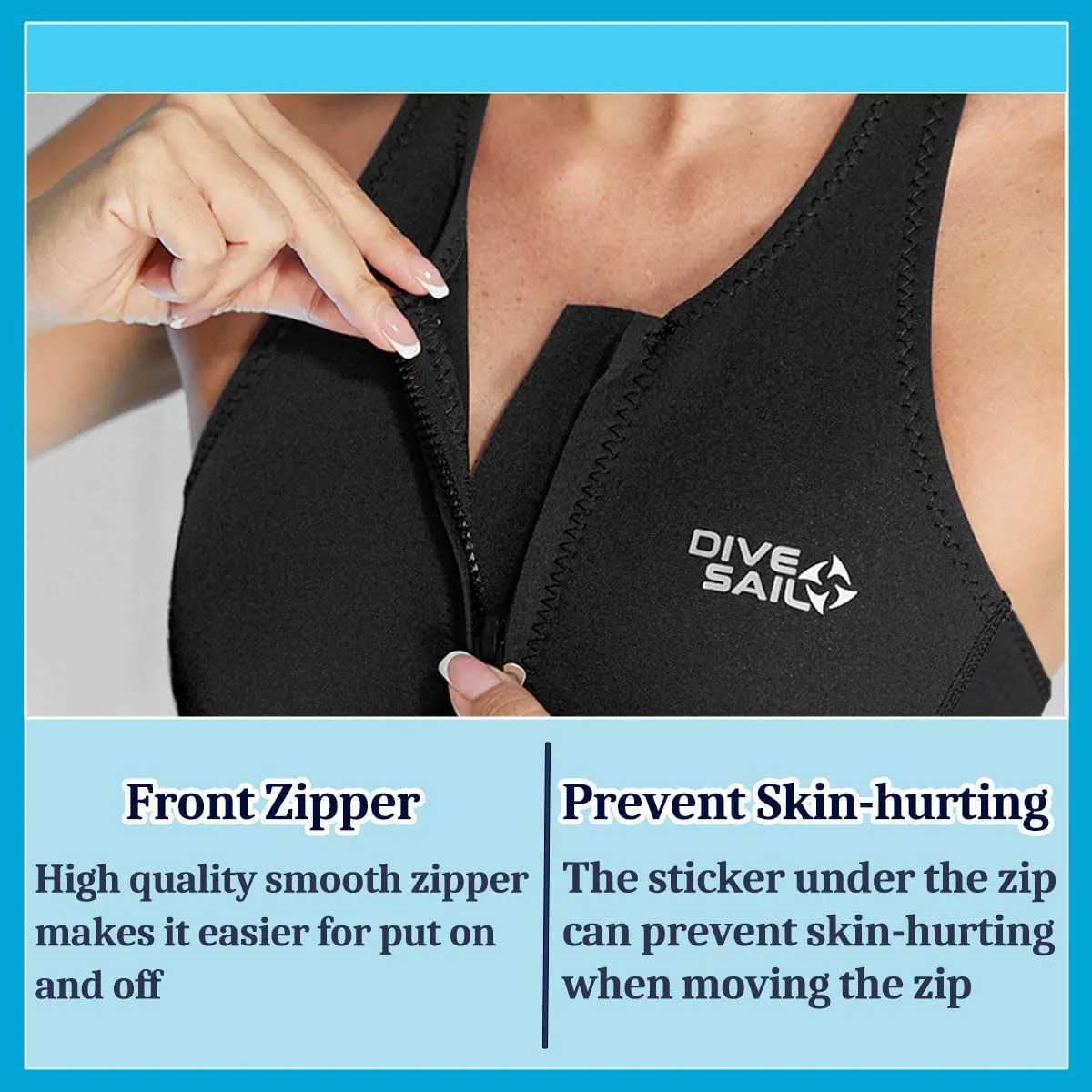 Womens Wetsuit Shorty Sleeveless Wetsuits One Piece 2mm Swimsuit with Front Zipper for Swimming Diving Snorkeling Water Sport