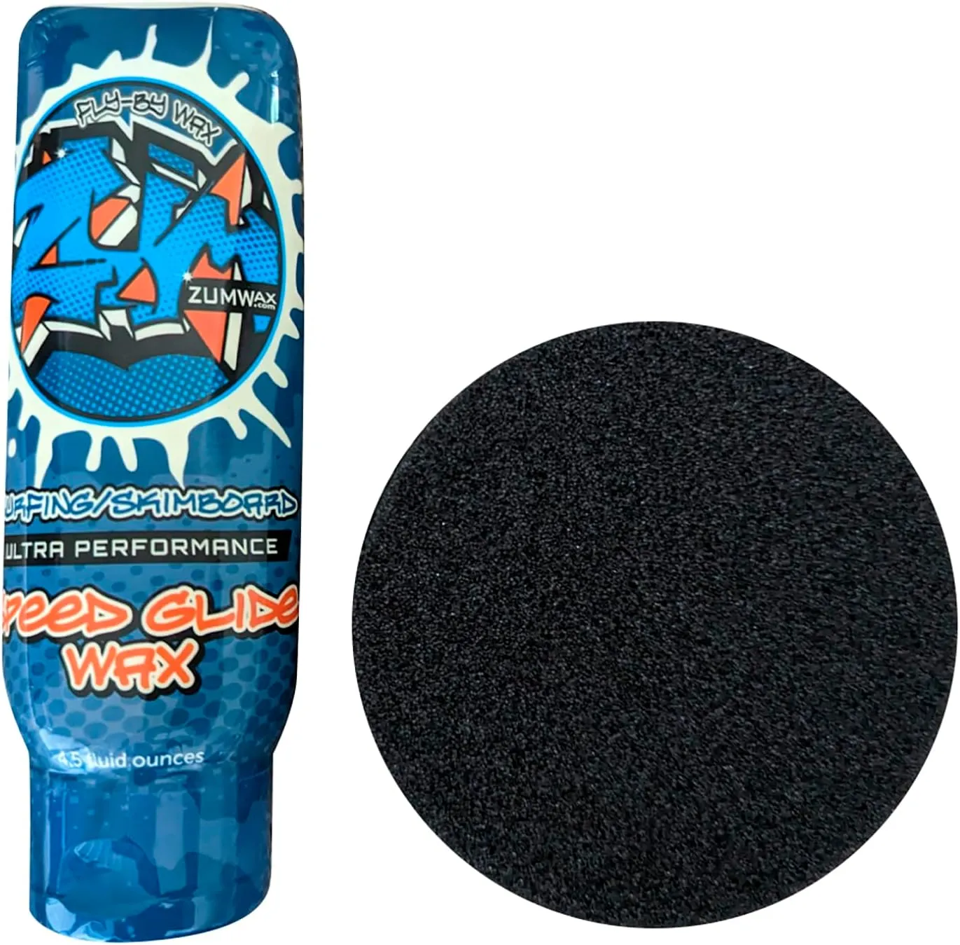 ZUMWax Surfing Skimboard Ceramic Wax, Made in USA, PFAS-Free, Durable and Eco-Friendly with Secret Vanilla Scent, Any Temperature Use for Maximum Speed & Glide on Sand & Water, Long-Lasting, 4.5 fl oz